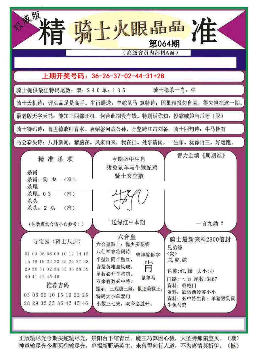 064期骑士火眼晶晶（正）[图]