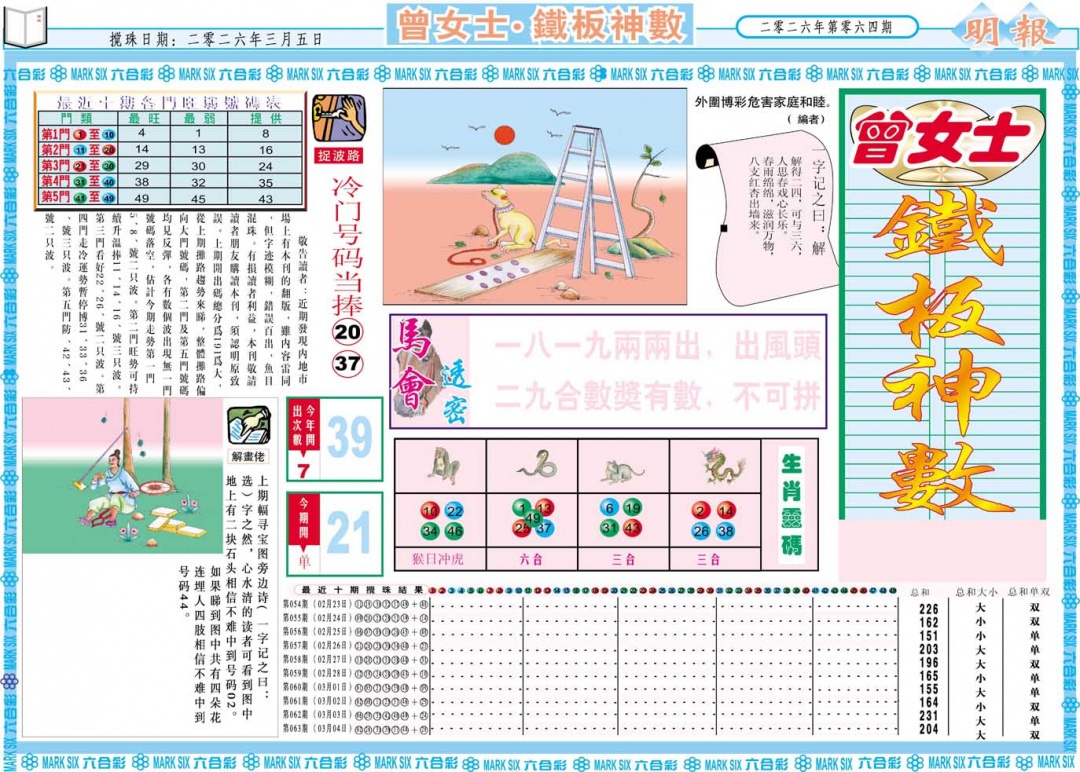 064期曾女士铁板神数A[图]