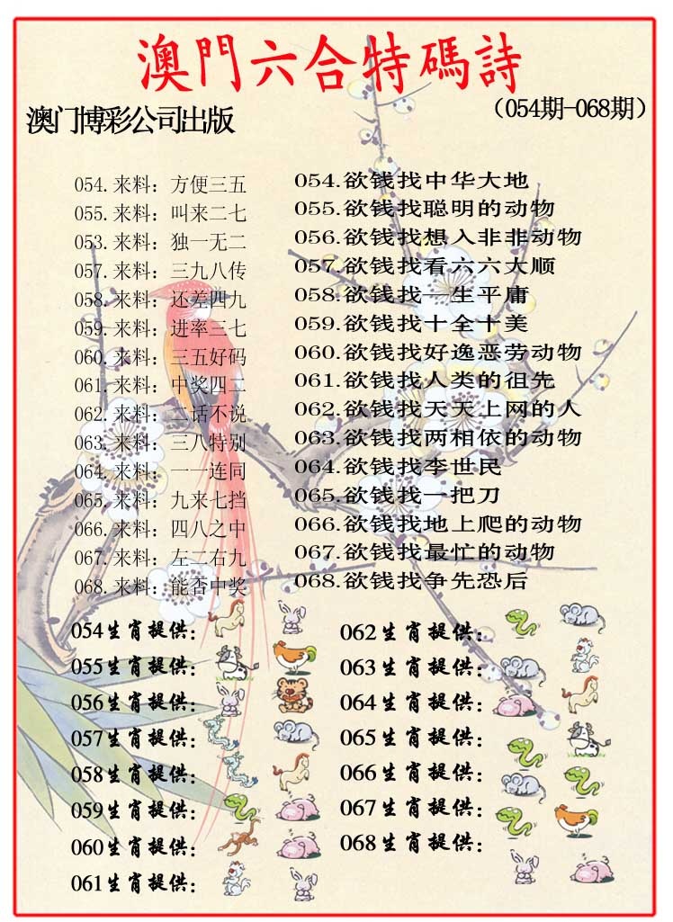 064期内部特码诗[图]