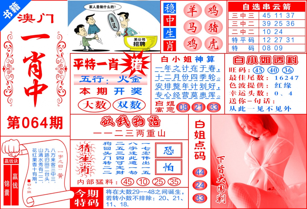 064期澳门锦囊宝典[图]