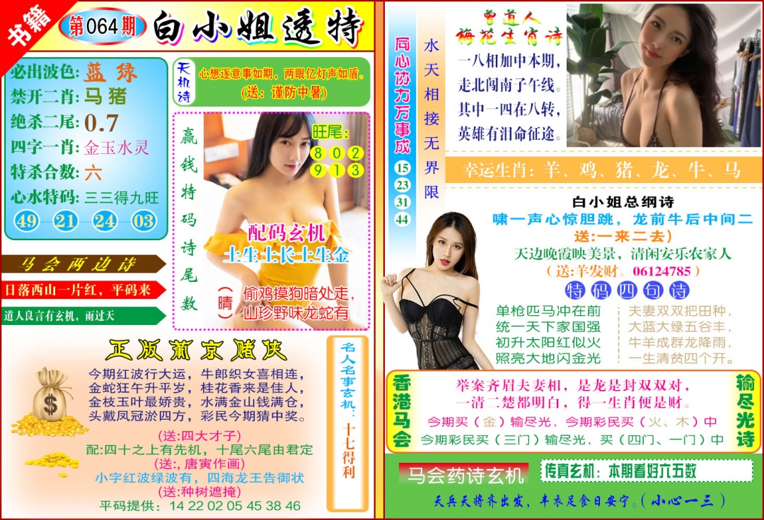 064期澳门白小姐透特[图]