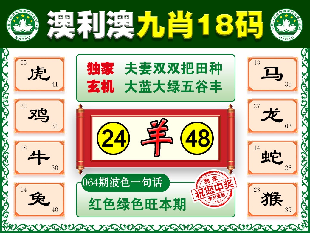 064期澳利澳九肖[图]