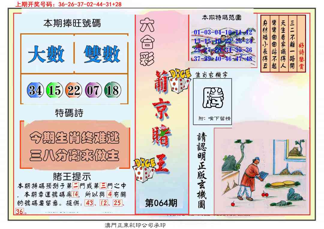 064期葡京赌王彩[图]