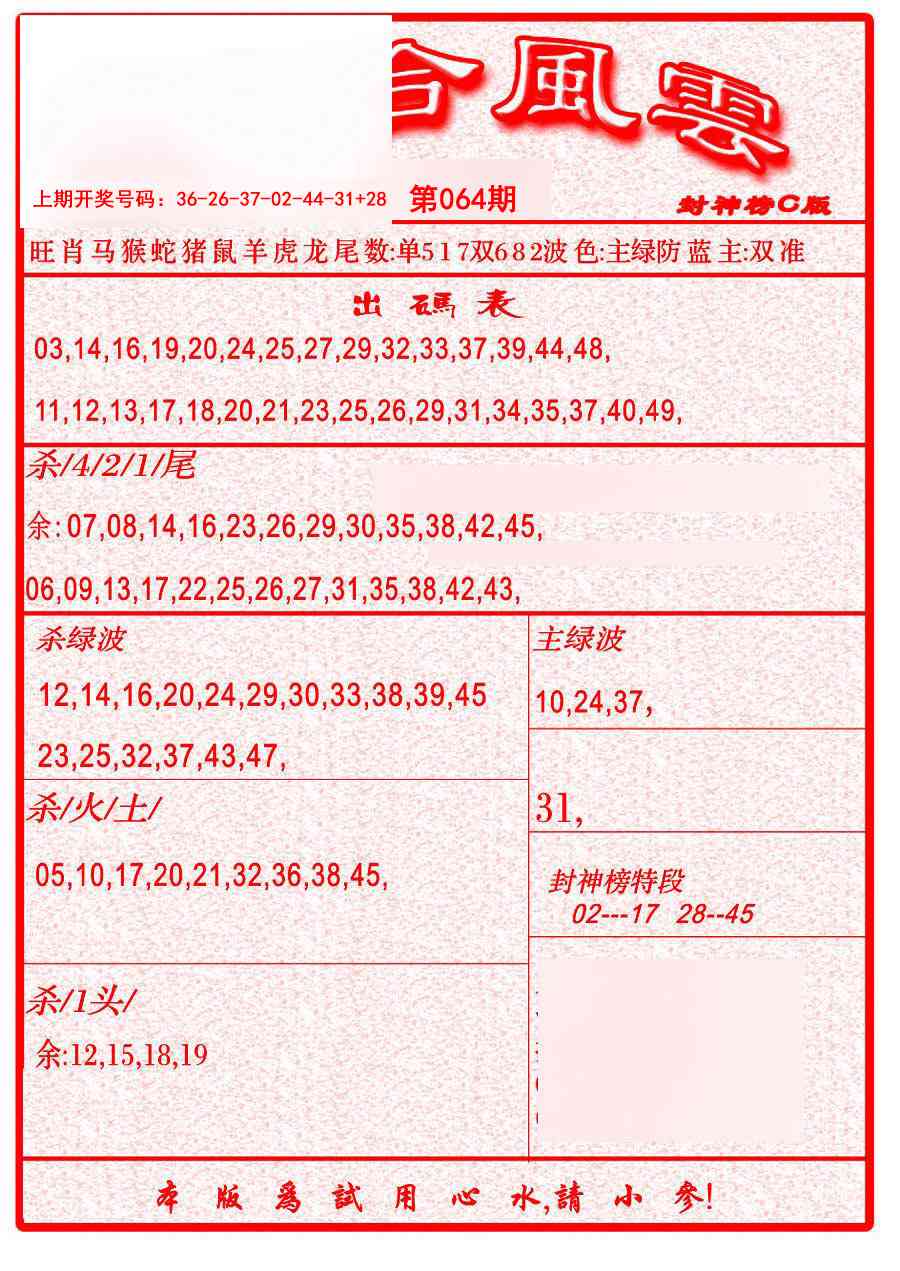 064期六合风云B[图]