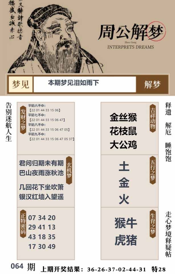 064期周公解梦贴[图]
